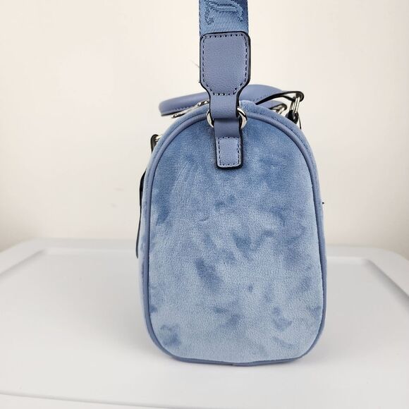 Juicy Couture Bag Obsession Satchel Slate Blue Velvet Rhinestones Purse Handbag - Picture 10 of 14